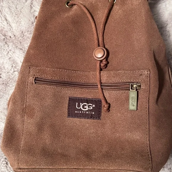 UGG Nordie Shearling & Suede Leather Mini Backpack Tan - Picture 6 of 6